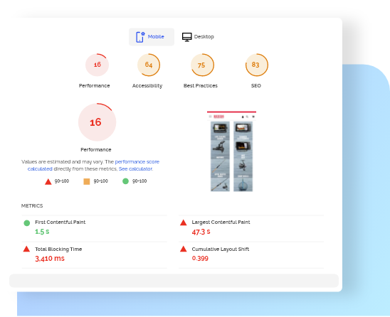 Technical Health Assessment free website performance test by wagento