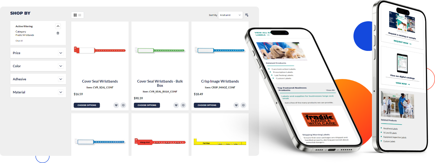 Mockup of website on three devices showcasing Magento 2 Performance Enhancement for a leading medical supplier.